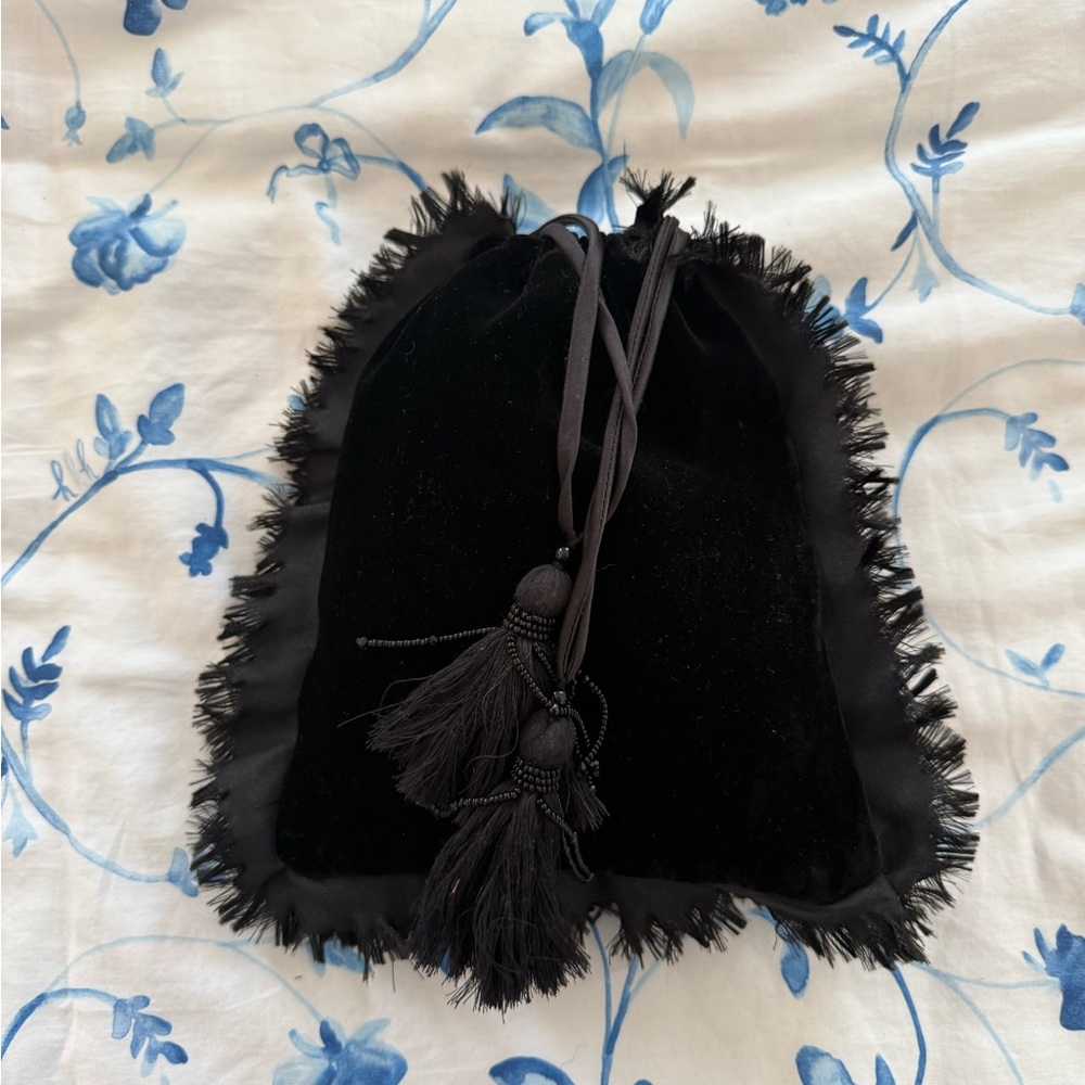 Black Velvet Mini Drawstring Bag